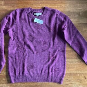 LOFT Purple Crew Neck Sweater Soft and Cozy